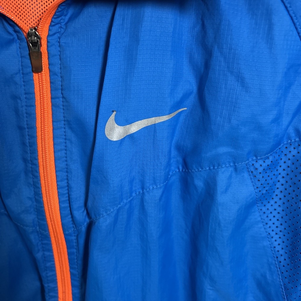 Nike Dri-Fit Full-Zip Jacket YOUTH Blue Orange Windbreaker Boys 639411-408 - Picture 2 of 8